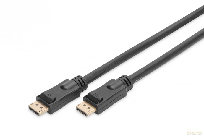 Kabel połączeniowy DisplayPort z zatrzaskami 4K 60Hz UHD Typ DP/DP M/M 20m Czarny