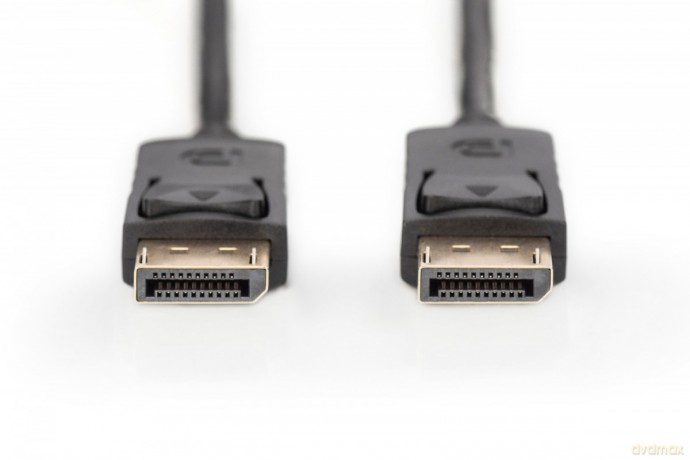 Kabel połączeniowy DisplayPort z zatrzaskami 4K 60Hz UHD Typ DP/DP M/M czarny 2m