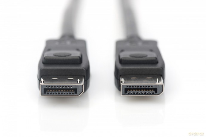 Kabel połączeniowy DisplayPort z zatrzaskami 8K 30Hz UHD Typ DP/DP M/M czarny 2m