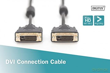 Kabel połączeniowy DVI-D DualLink WQXGA 30Hz HD Typ DVI-D (24+1)/DVI-D (24+1) M/M 10m Czarny