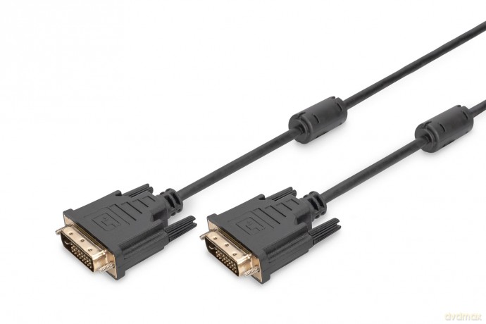 Kabel połączeniowy DVI-D DualLink WQXGA 30Hz HD Typ DVI-D (24+1)/DVI-D (24+1) M/M 5m Czarny