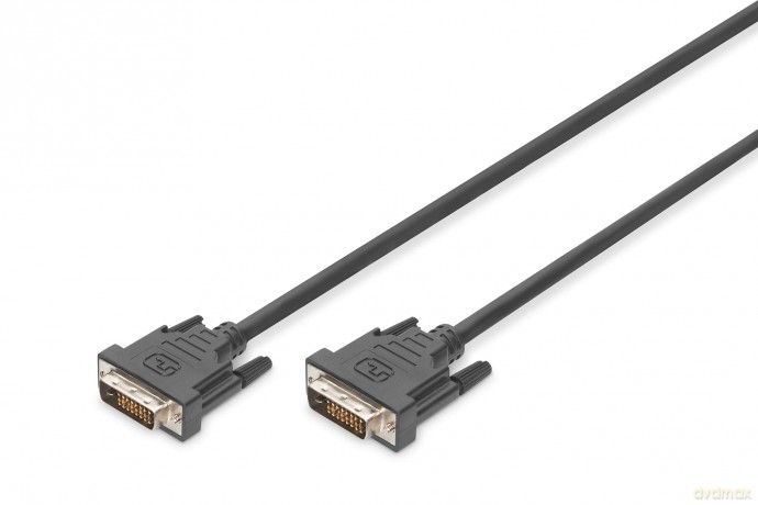 Kabel połączeniowy DVI-D DualLink WQXGA 30Hz Typ DVI-D (24+1)/DVI-D (24+1) M/M 1m Czarny