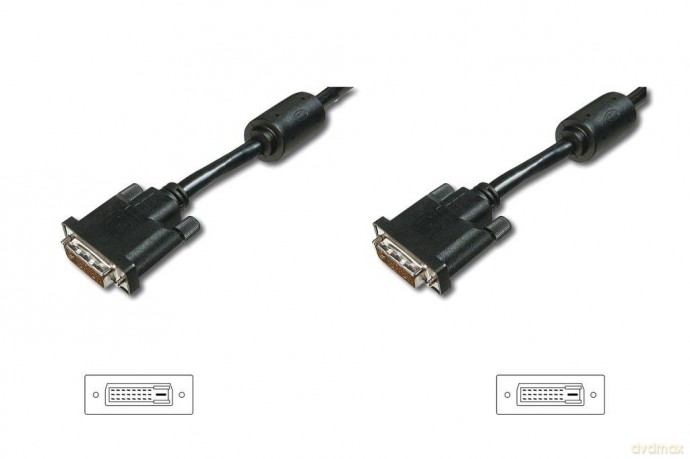 Kabel połączeniowy DVI-D DualLink WQXGA 30Hz Typ DVI-D (24+1)/DVI-D (24+1) M/M 2m Czarny