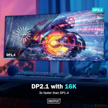 Kabel połączeniowy PREMIUM DisplayPort 2.1 16K 60Hz DP/DP M/M 1m Czarny