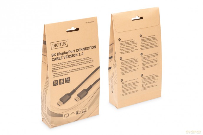 Kabel połączeniowy PREMIUM DisplayPort 8K60Hz UHD DP/DP M/M 3m Czarny