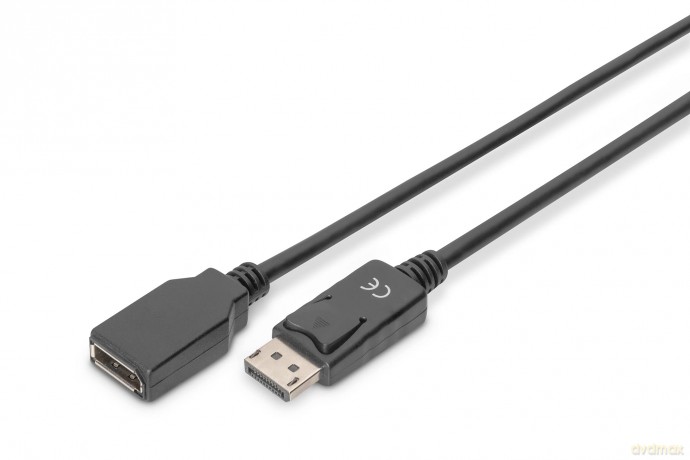 Kabel przedłużający DisplayPort 1.2 z zatrzaskiem 4K 60Hz UHD Typ DP/DP M/Ż czarny 2m