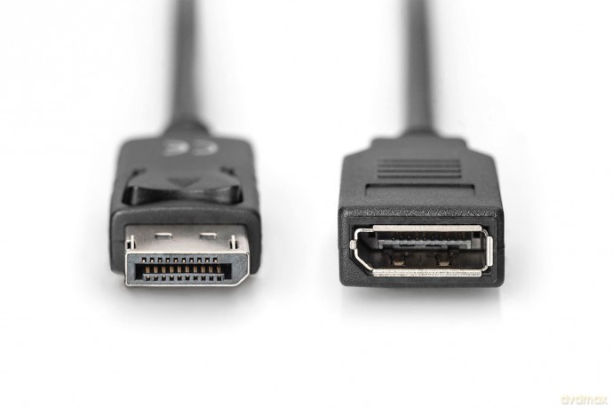 Kabel przedłużający DisplayPort 1.2 z zatrzaskiem 4K 60Hz UHD Typ DP/DP M/Ż czarny 2m
