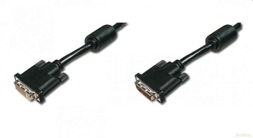 Kabel przedłużający DVI-D DualLink WQXGA 30Hz Typ DVI-D (24+1)/DVI-D (24+1) M/Ż 5m Czarny