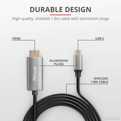 Kabel typu USB C HDMI CALYX