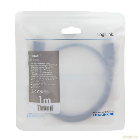 Kabel ultra high speed HDMI, 1m Czarny