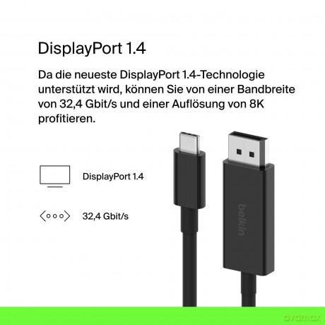 Kabel USB C na DisplayPort 1. 4 2m 8K 60Hz 4K 144Hz