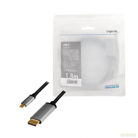 Kabel USB-C do DP, 4K 60Hz aluminiowy 1.8m