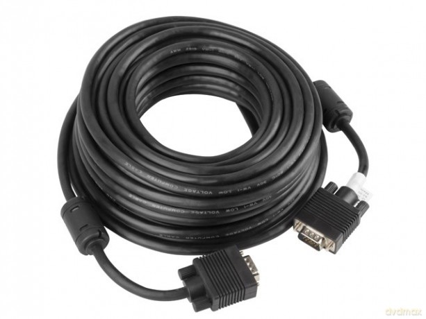 Kabel VGA Ferryt 15M M/M Ekran czarny