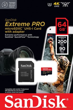 Karta Extreme Pro microSDXC 64GB 200/90 MB/s A2 V30