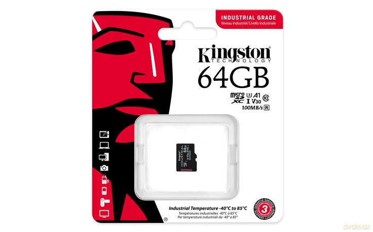 Karta microSD 64GB CL10 UHS-I Industrial bez adaptera