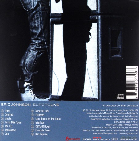 Eric Johnson: Europe Live  [CD]