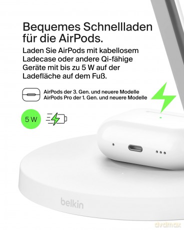 Ładowarka Boost Charge Pro 3w1 Qi2 15W regulowana, biała