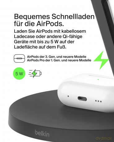 Ładowarka Boost Charge Pro 3w1 Qi2 15W regulowana, czarna