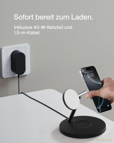 Ładowarka Boost Charge Pro 3w1 Qi2 15W regulowana, czarna