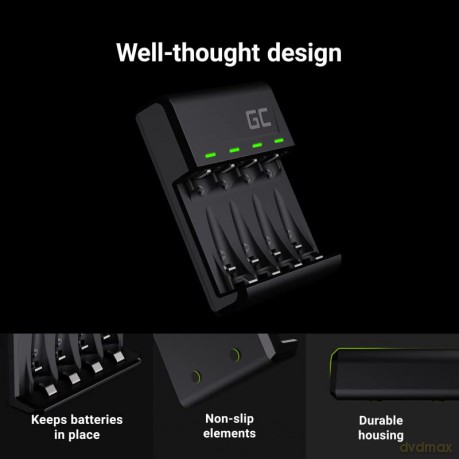 Ładowarka VitalCharger + 4x akumulatory AAA 800mAh