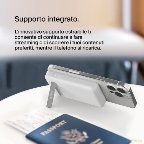 Magnetyczny Power Bank ze standem biały