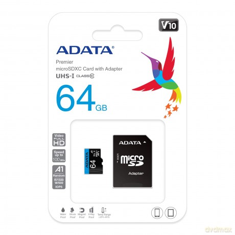 microSD Premier 64GB UHS1/CL10/A1+adapter