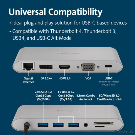 Mobilna stacja dokująca UH1440P USB-C Dual Video 85W Pass Through Power