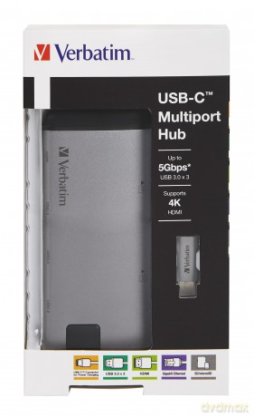 Multi Port USB-C 3.1, 3x USB 3.0, HDMI 4K, type-c, RJ-45, SD/micro SD