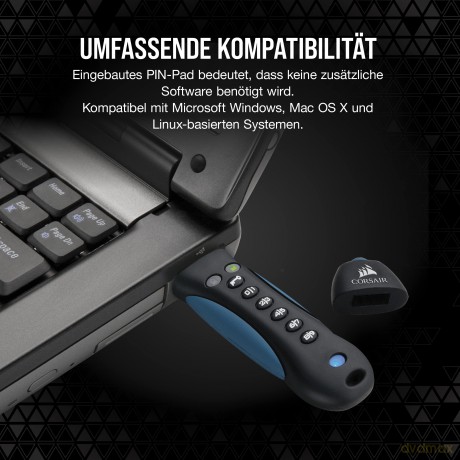 PADLOCK 3 64GB USB3.0 keypad, Secure 256-bit hardware AES encryption
