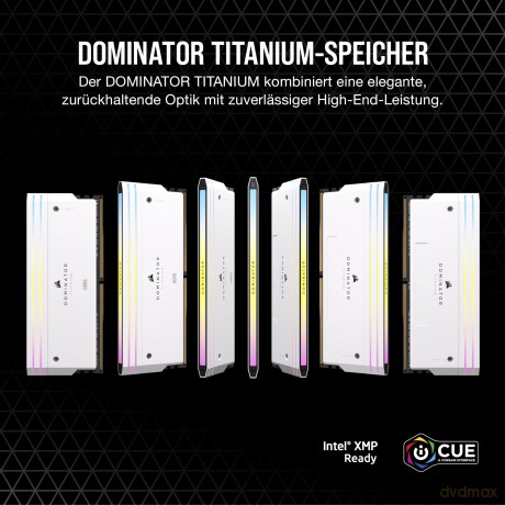 Pamięć DDR5 Dominator Titanium RGB 64GB/6600(2*32GB) CL32 Intel XMP biała