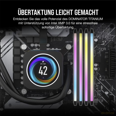 Pamięć DDR5 Dominator Titanium RGB 64GB/6600(2*32GB) CL32 Intel XMP biała
