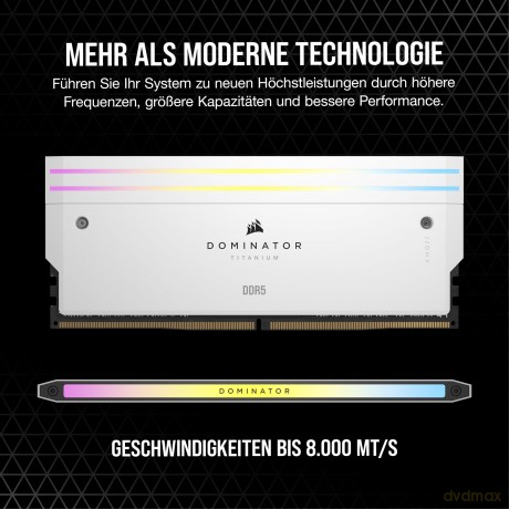 Pamięć DDR5 Dominator Titanium RGB 64GB/6600(2*32GB) CL32 Intel XMP biała