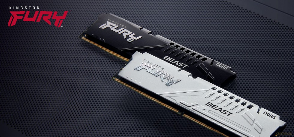 Pamięć DDR5 Fury Beast 128GB(4*32GB)/5600 CL40 biała