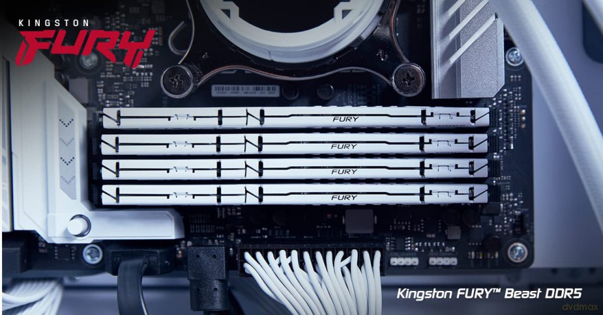 Pamięć DDR5 Fury Beast 128GB(4*32GB)/5600 CL40 biała