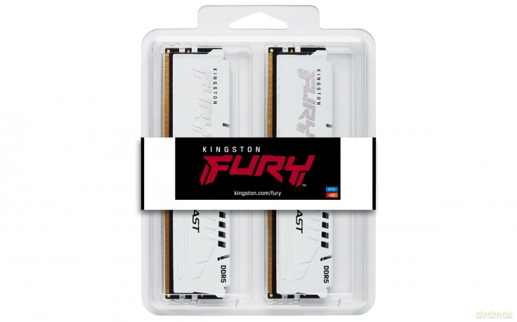 Pamięć DDR5 Fury Beast 64GB(2*32GB)/6400 CL32 XMP biała