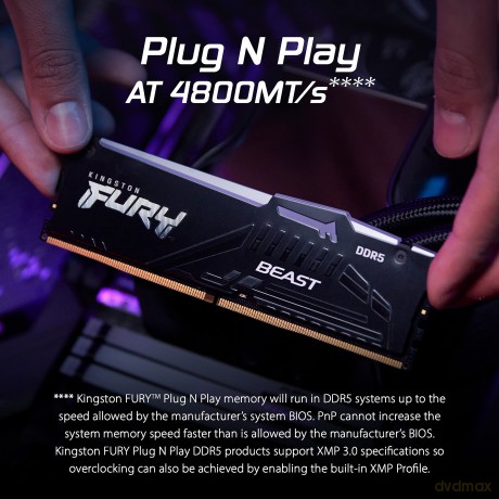 Pamięć DDR5 Fury Beast Black RGB 16GB(1*16GB)/5200 CL36 EXPO