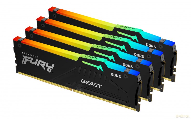 Pamięć DDR5 Fury Beast RGB 128GB(4*32GB)/5600 CL40 czarna