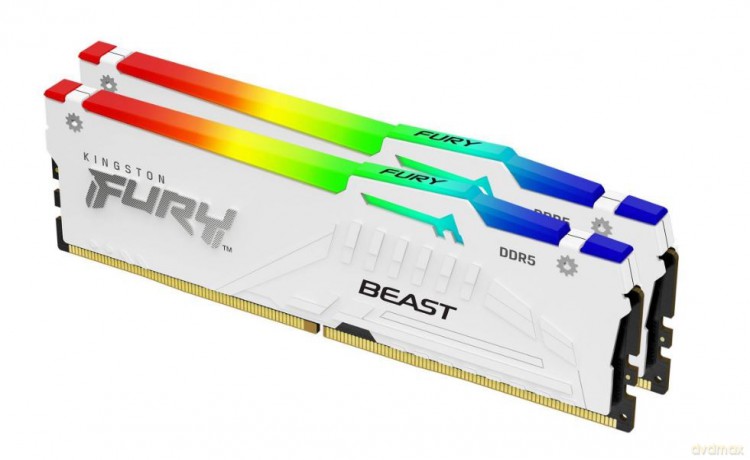 Pamięć DDR5 Fury Beast RGB 32GB(2*16GB)/5200 CL36 biała