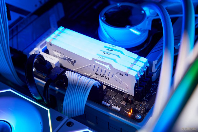 Pamięć DDR5 Fury Beast RGB 64GB(2*32GB)/5200 CL40 biała