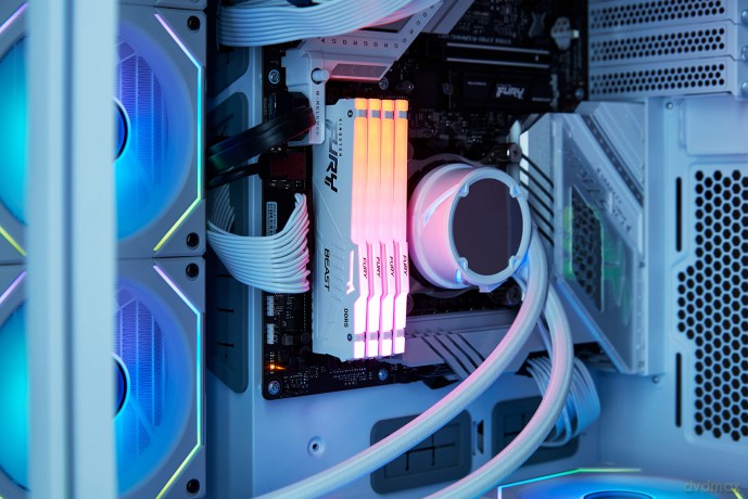 Pamięć DDR5 Fury Beast RGB 64GB(2*32GB)/5200 CL40 biała
