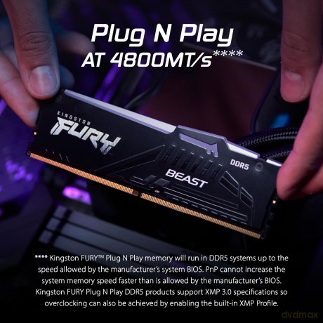 Pamięć DDR5 Fury Beast RGB 64GB(2*32GB)/6400 CL32 EXPO czarna