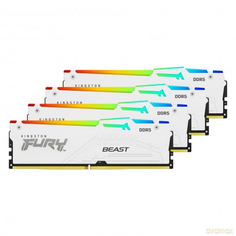 Pamięć DDR5 Fury Beast RGB 64GB(4*16GB)/5600 CL40 biała