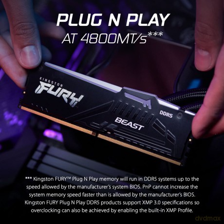 Pamięć DDR5 Fury Beast RGB 64GB(4*16GB)/5600 CL40 biała