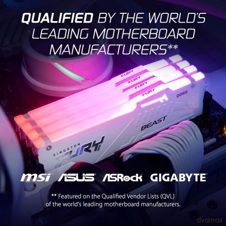 Pamięć DDR5 Fury Beast RGB 64GB(4*16GB)/5600 CL40 biała