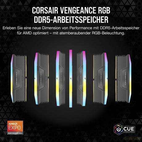 Pamięć DDR5 VENGEANCE RGB 64GB/6000 (2x32GB) CL30 AMD EXPO