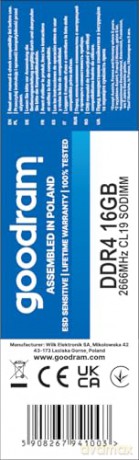 Pamięć do notebooka DDR4 SODIMM 16GB/2666 CL19