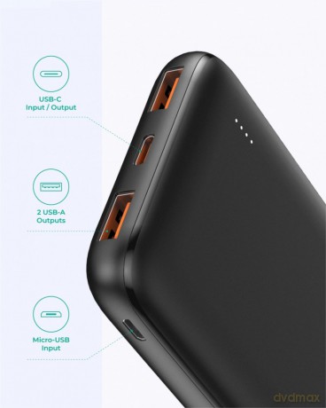 PB-N73S Power Bank | 10000 mAh | 4xUSB | Quick Charge 3.0 | Power Delivery 3.0 | 20W | LED | kabel USB-C