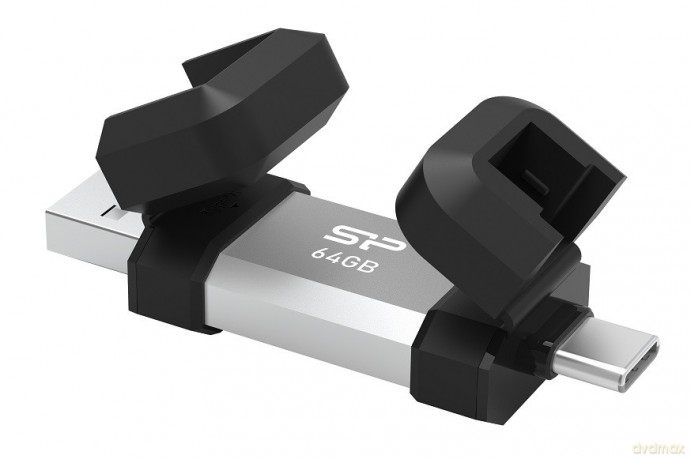 Pendrive C51 64GB USB-A USB-C 120 MB/s Srebrny