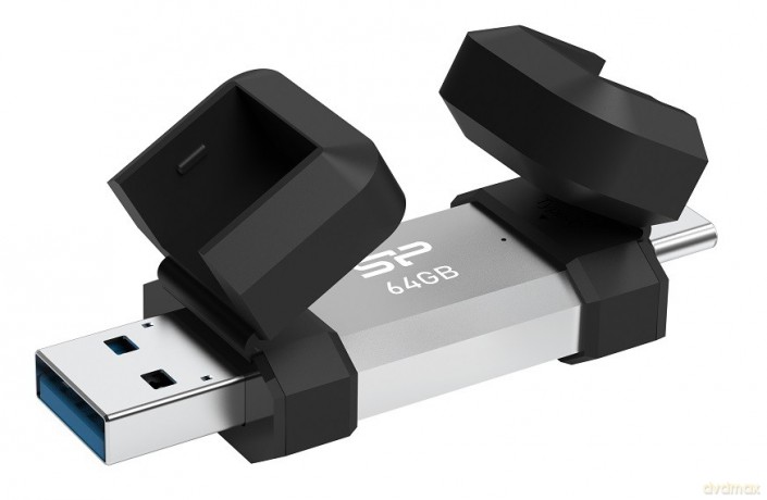Pendrive C51 64GB USB-A USB-C 120 MB/s Srebrny