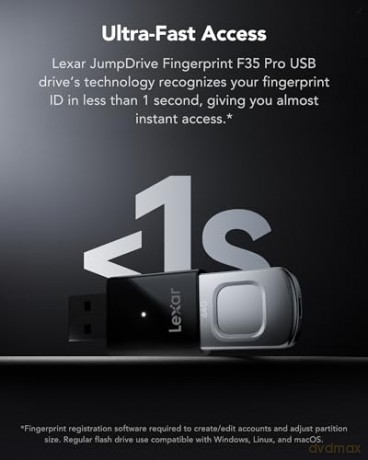 Pendrive F35pro Fingerprint 64G USB 3.2 Gen1 300/150MB/s